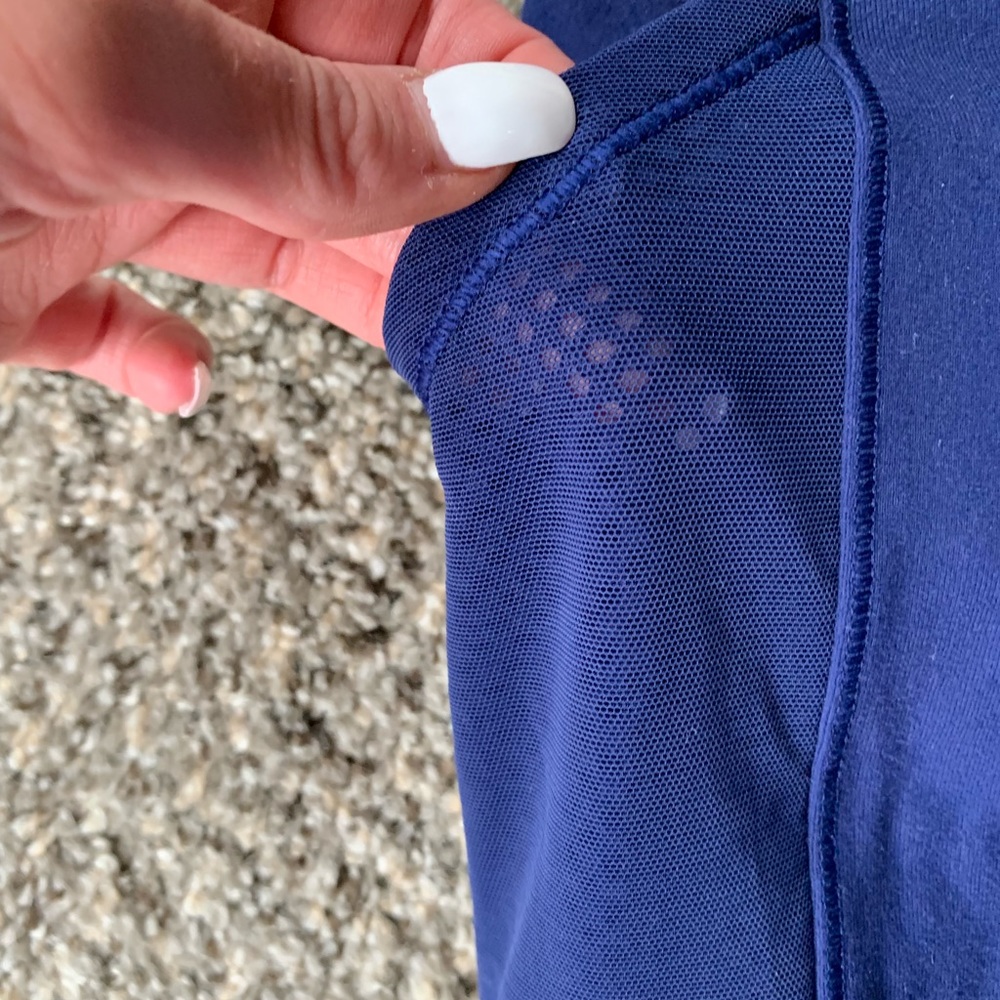 Blue Mesh Lulu Leggings with Pockets! - Picture 2 of 3
